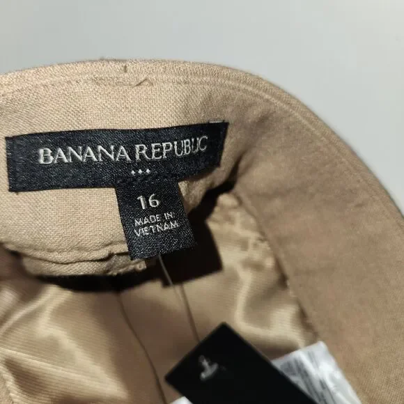 NEW Banana Republic Pleated Beige Pant Size 16 Retails $100 - Picture 6 of 12